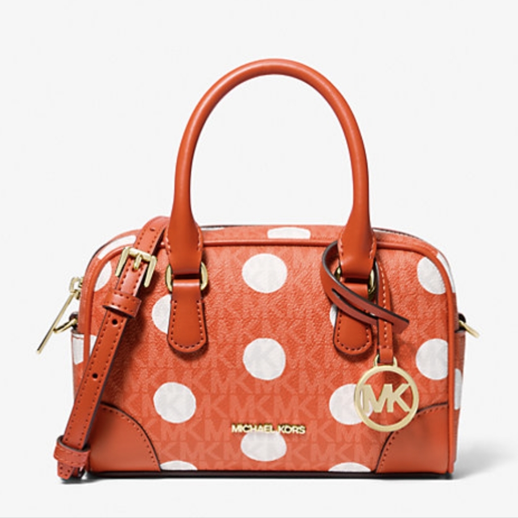 Michael Kors Thompson Extra Small Polka Dot Orange Crossbody